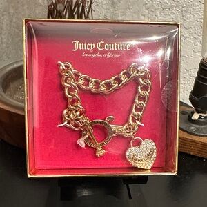 Juicy Couture Gold Heart Charm Bracelet